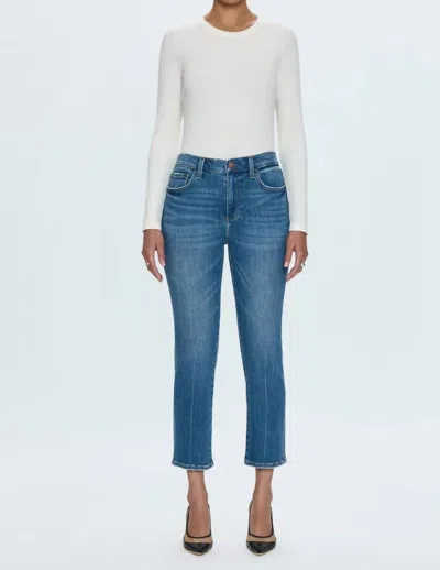 Pistola Monroe High Rise Crop Jean In Blue