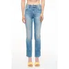 Pistola Kate Distressed Raw Hem Ankle Straight Leg Jeans In Multi