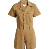Pistola Morgan Stretch Cotton Utility Romper In Khaki