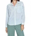 Pistola Myla Drop Shoulder Long Sleeve Shirt In Portofino Stripe In Blue