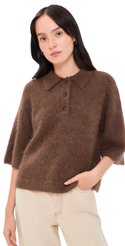 Pistola Nadya Alpaca Blend Boxy Polo Sweater Roche