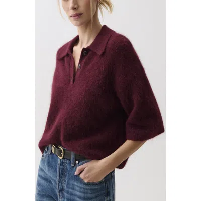 Pistola Nadya Short Sleeve Polo Sweater In Brown