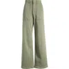 Pistola Sophia Stretch Cotton Ankle Wide Leg Pants In Soft Olive