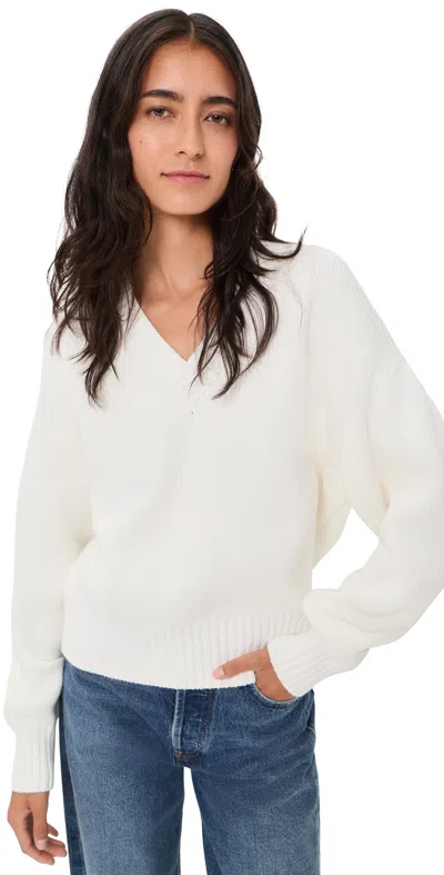 Pistola Nika Heavyweight V Neck Sweater White