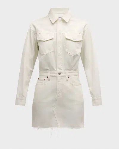 Pistola Nina Denim Dress In Eggshell In Beige