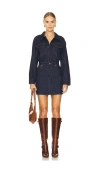 Pistola Nina Long Sleeve Denim Shirtdress In Denim-dark