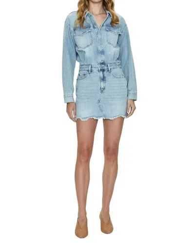 Pistola Nina Long Sleeve Mini Dress In Reservoir In Multi