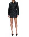 Pistola Nina Long Sleeve Mini Dress In Slate Black In Black
