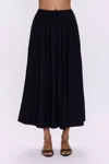 Pistola Noelle Stretch Cotton A-line Midi Skit In Black