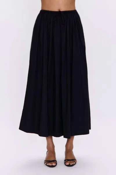 PISTOLA NOELLE POPLIN MAXI SKIRT IN NOIR