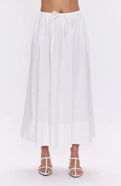 Pistola Noelle Stretch Cotton A-line Midi Skit In White