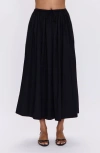 Pistola Noelle Stretch Cotton A-line Midi Skit In Black