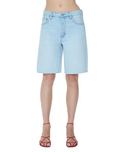 Pistola Nolan Relaxed Straight Cut Off Shorts In Blue