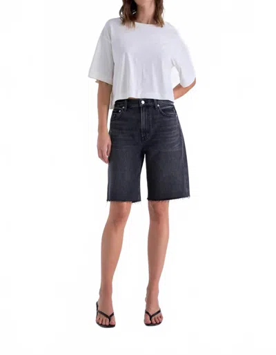 Pistola Nolan Relaxed Straight Cut Off Jean Shorts In Night Club In Blue