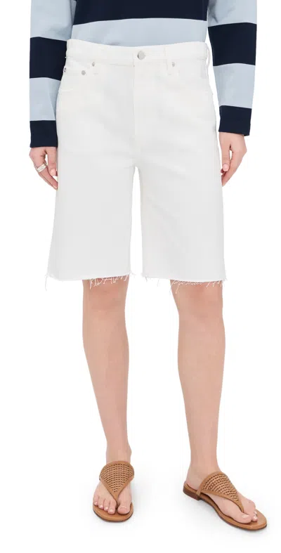 Pistola Nolan Relaxed Straight Cut Off Shorts In Paper White