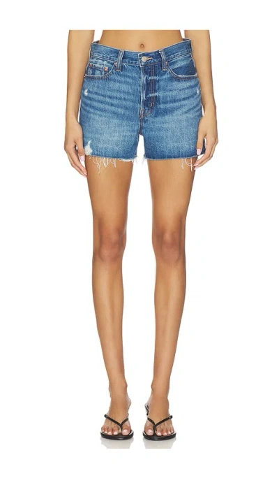 Pistola Nova High Rise Cut Off Short In Blue