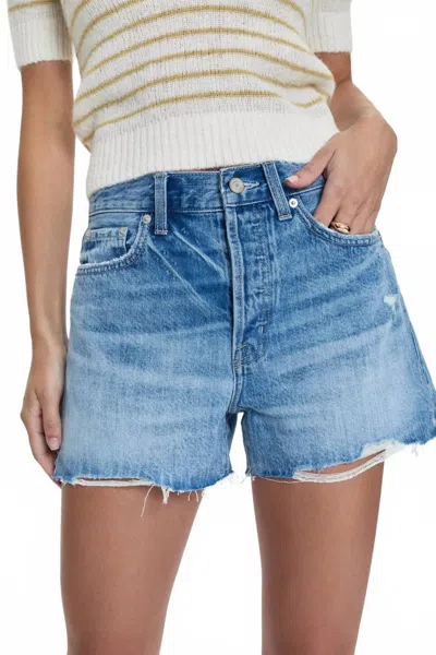 Pistola Nova High Rise Cut Off Short In Abroad Vintage In Blue