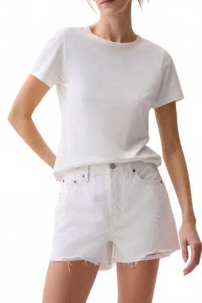 Pistola Nova High Rise Relaxed Cut Off Short In Luxe White Vintage