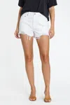 Pistola Nova High Rise Relaxed Cut Off Shorts In White Lightening In Multi