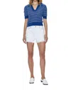 Pistola Billy Stripe Short Sleeve Johnny Collar Sweater In Multi