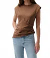 Pistola Nya Draped Tee In Java In Brown
