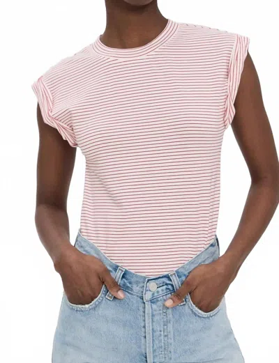 Pistola Olivia Rolled Sleeve Top In White Ruby