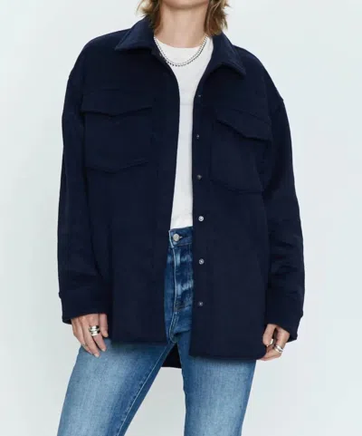 Pistola Oversized Shirt Jacket In Navy In Blue