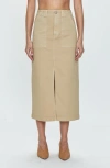 PISTOLA PAMELA STRETCH COTTON MIDI SKIRT