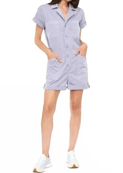 Pistola Parker Short Sleeve Romper In Plumeria In Purple