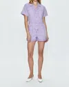 Pistola Parker Cotton Utility Romper In Multi