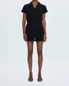 Pistola Parker Short Sleeve Romper In Fade To Black In Multi