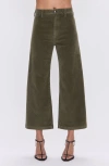 Pistola Penny Ankle Wide Leg Corduroy Jeans In Green