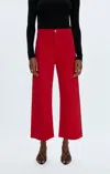 Pistola Penny Crop High Rise Wide Leg Jean In Ruby Wash In Multi