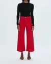 Pistola Penny Crop High Rise Wide Leg Jeans In Ruby In Red