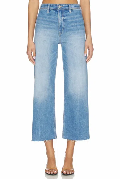 Pistola Penny Crop High Rise Wide Leg Jeans In Solina In Blue