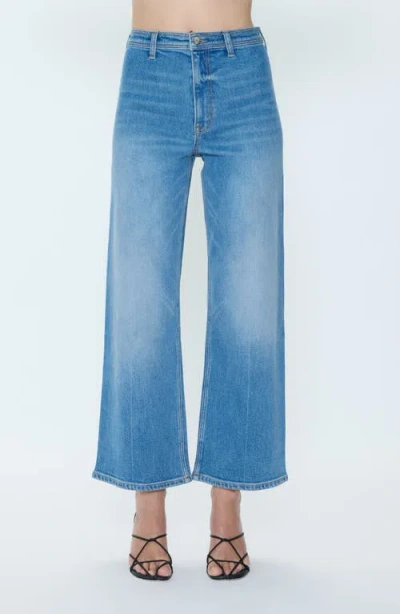 Pistola Penny Crop High Waist Wide Leg Jeans In Blue