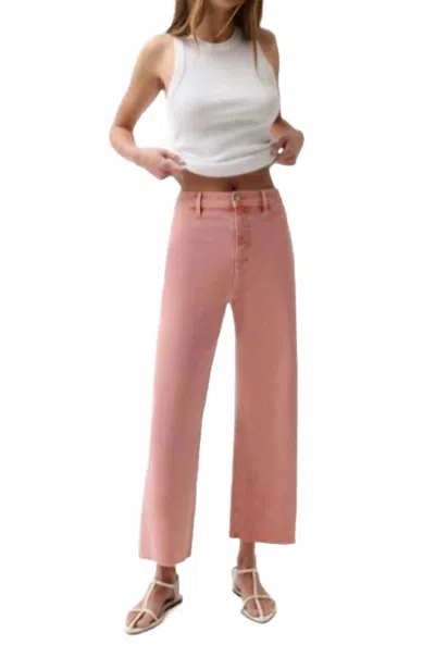 Pistola Penny High Rise Ankle Wide Leg Jeans In Coral Rose In Pink