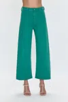 Pistola Penny Crop High Rise Wide Leg Jean In Viridian Green In Green