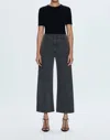 Pistola Penny Crop Wide Leg Jeans In Antique Graphite In Blue