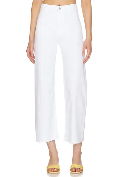 Pistola Penny Crop High Rise Wide Leg Crop Jeans In Blizzard In White