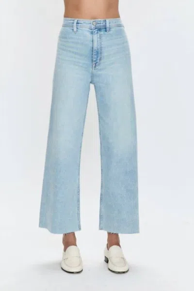 Pistola Penny Crop Wide Leg Jeans In Blu In Blue