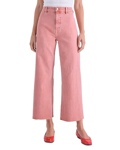 Pistola Penny High Rise Ankle Wide Leg Jeans In Coral Rose In Pink
