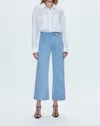Pistola Penny Crop High Rise Wide Leg Pants In Frost Blue In Multi