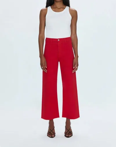 Pistola Penny High Rise Wide Jean In Ruby In Red