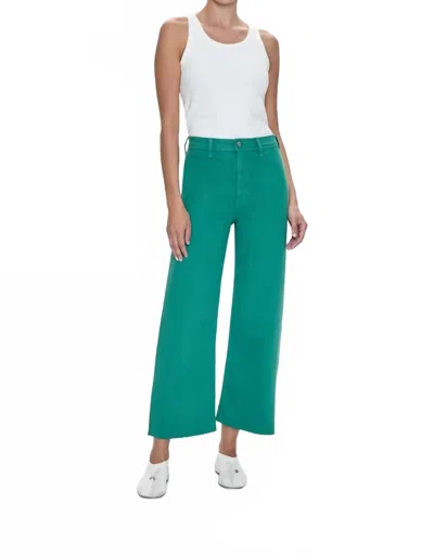 Pistola Penny High Rise Wide Leg Crop Jeans In Viridian In Green