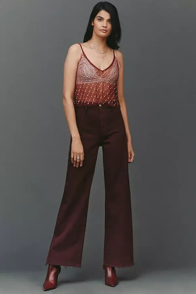 Pistola Penny High-rise Wide-leg Jeans In Burgundy