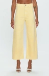 Pistola Penny High Waist Raw Hem Wide Leg Jeans In Soft Honey