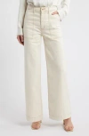 Pistola Penny High Waist Wide Leg Utility Jeans In White