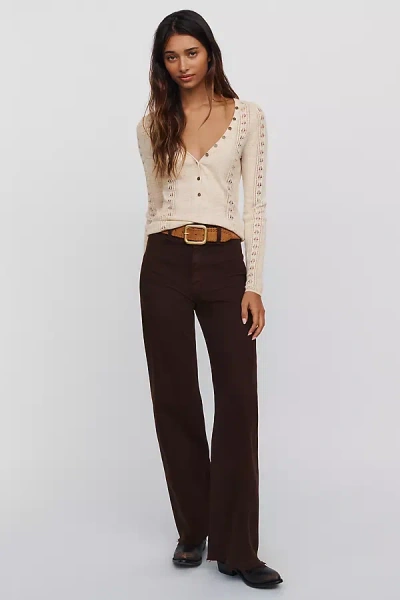 Pistola Penny High-rise Wide-leg Jeans In Brown
