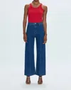 Pistola Penny Pintuck High Waist Ankle Wide Leg Jeans In Blue